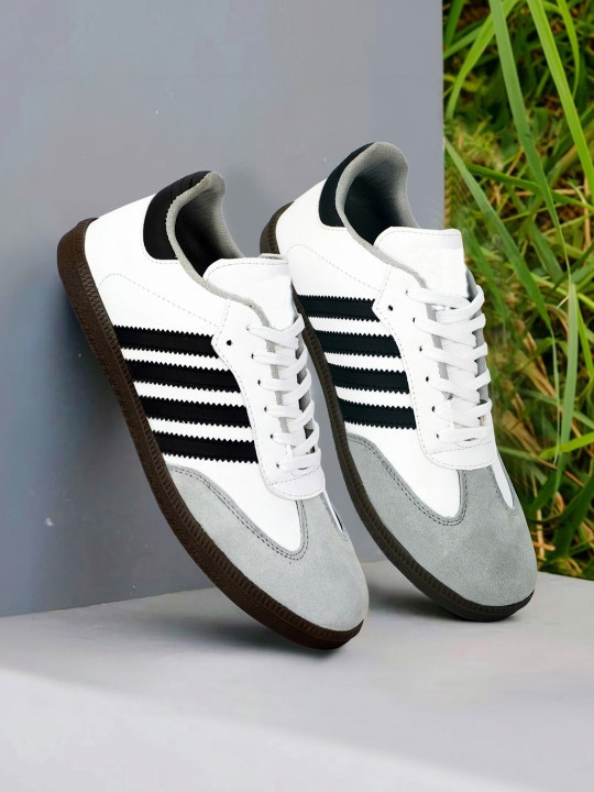 Men Colorblock Sneakers With Ultra Soft Cushion Lace-Up All-Day Comfort Shoes