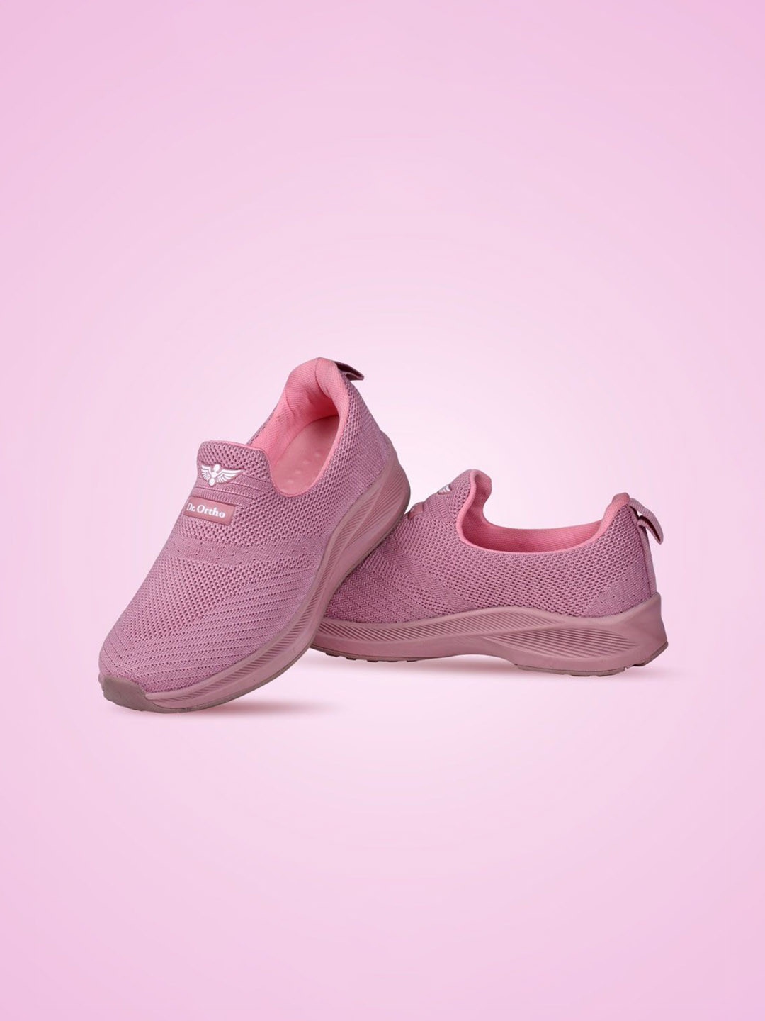 Women Pink Round Toe Slip-On Sneakers