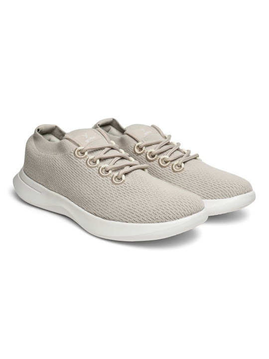 Pastel Grey Mesh Running Shoes
