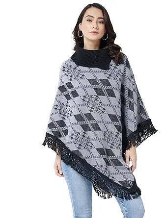 Blend Striped Poncho for Women